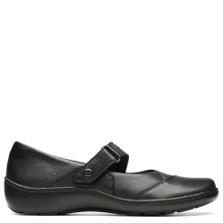 Clarks Flats|Women's , Cora Gema Slip-On Black
