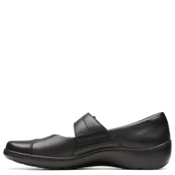 Clarks Flats|Women's , Cora Gema Slip-On Black