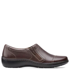 Clarks Loafers|Women's , Cora Giny Slip-On Dark Brown