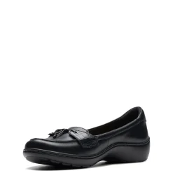 Clarks Flats|Women's , Cora Haley Slip-On Black