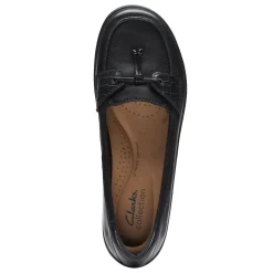 Clarks Flats|Women's , Cora Haley Slip-On Black