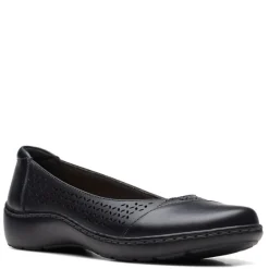 Clarks Flats|Women's , Cora Iris Slip-On Black