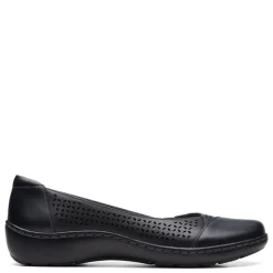 Clarks Flats|Women's , Cora Iris Slip-On Black