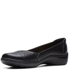Clarks Flats|Women's , Cora Iris Slip-On Black