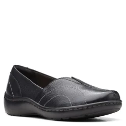 Clarks Flats|Women's , Cora Meadow Slip-On Black
