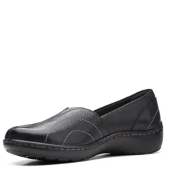 Clarks Flats|Women's , Cora Meadow Slip-On Black