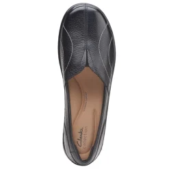 Clarks Flats|Women's , Cora Meadow Slip-On Black