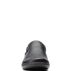 Clarks Slip-On Shoes|Women's , Cora Poppy Slip-On Black Smooth