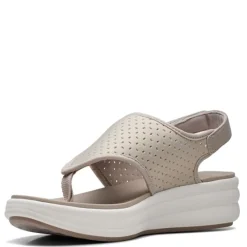 Clarks Wedges|Women's , Drift Blossom Sandal Taupe