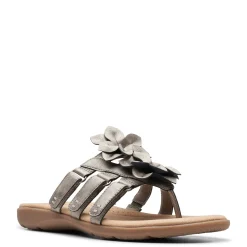 Clarks Sandals|Women's , Elizabelle Mae Sandal Pewter Metallic