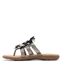 Clarks Sandals|Women's , Elizabelle Mae Sandal Pewter Metallic