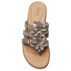 Clarks Sandals|Women's , Elizabelle Mae Sandal Pewter Metallic