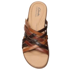 Clarks Sandals|Women's , Elizabelle Rio Sandal Brown Mix