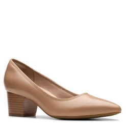 Clarks Pumps & Heels|Women's , Ellanie Hope Pump Warm Beige Lea