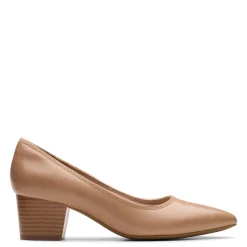 Clarks Pumps & Heels|Women's , Ellanie Hope Pump Warm Beige Lea