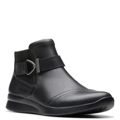 Clarks Boots|Women's , Ellowyn Strap Boot Black Leather