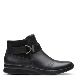 Clarks Boots|Women's , Ellowyn Strap Boot Black Leather