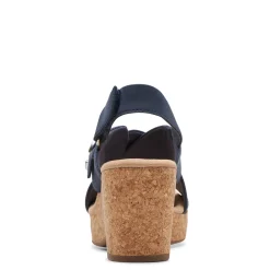 Clarks Wedges|Women's , Giselle Dove Sandal Navy