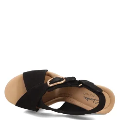Clarks Wedges|Women's , Giselle Dove Sandal Black
