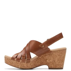 Clarks Sandals|Women's , Giselle Ivy Sandal Tan Leather