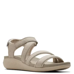 Clarks Sandals|Women's , Glide Hi Ella Sandal Stone