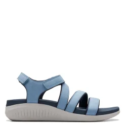 Clarks Wedges|Women's , Glide Hi Ella Sandal Denim