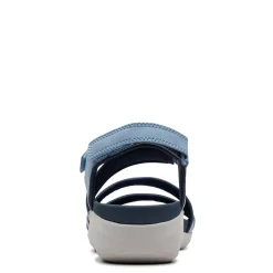 Clarks Wedges|Women's , Glide Hi Ella Sandal Denim