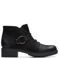 Clarks Boots|Women's , Hearth Faye Boot Black Nubuck