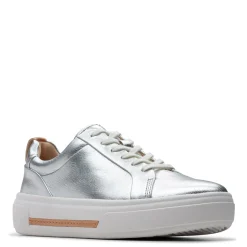 Clarks Sneakers & Athletic|Women's , Hollyhock Walk Sneaker Silver Leather