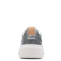 Clarks Sneakers & Athletic|Women's , Hollyhock Walk Sneaker Silver Leather