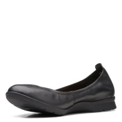 Clarks Slip-On Shoes|Women's , Jenette Ease Flat Black Solid