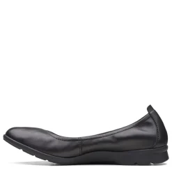 Clarks Slip-On Shoes|Women's , Jenette Ease Flat Black Solid