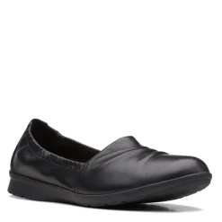 Clarks Slip-On Shoes|Women's , Jenette Ruby Flat Black