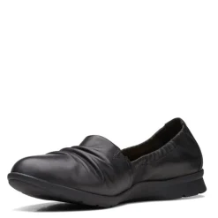 Clarks Slip-On Shoes|Women's , Jenette Ruby Flat Black