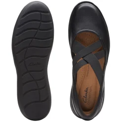 Clarks Flats|Women's , Kayleigh Cove Slip-On Black