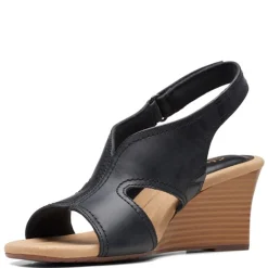 Clarks Wedges|Women's , Kyarra Aster Sandal Black