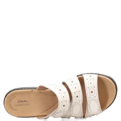 Clarks Sandals|Women's , Lesia Cacti Slide Sandals White