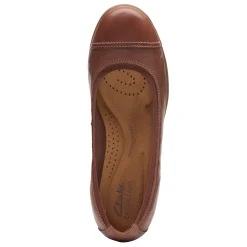 Clarks Flats|Women's , Meadow Opal Slip-On Tan