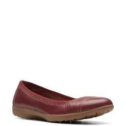 Clarks Flats|Women's , Meadow Opal Slip-On Chestnut