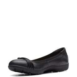 Clarks Flats|Women's , Meadow Rae Slip-On Black