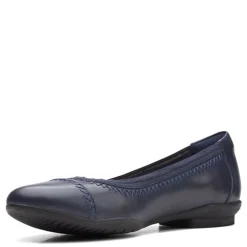 Clarks Flats|Women's , Sara Bay Flat Navy