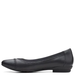 Clarks Flats|Women's , Sara Bay Flat Black