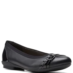 Clarks Flats|Women's , Sara Tulip Flat Black