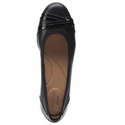 Clarks Flats|Women's , Sara Tulip Flat Black