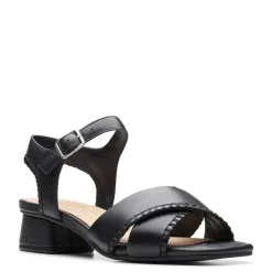 Clarks Sandals|Women's , Serina 35 Cross Sandal Black Leather