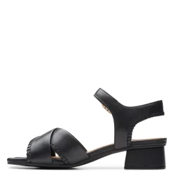 Clarks Sandals|Women's , Serina 35 Cross Sandal Black Leather