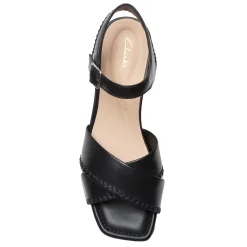 Clarks Sandals|Women's , Serina 35 Cross Sandal Black Leather