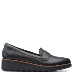 Clarks Slip-On Shoes|Women's , Sharon Gracie Loafer Black Soft