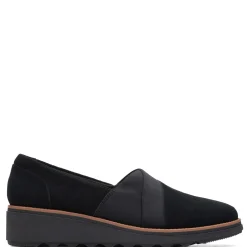 Clarks Slip-On Shoes|Women's , Sharon Pump Wedge Black
