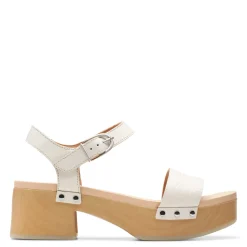 Clarks Sandals|Women's , Sivanne Bay Sandal Ivory Interest Leather